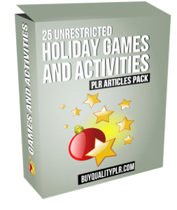 25 Unrestricted Holiday Games and Activities PLR Articles Pack