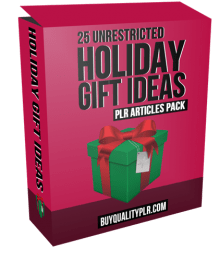 25 Unrestricted Holiday Gift Ideas PLR Articles Pack