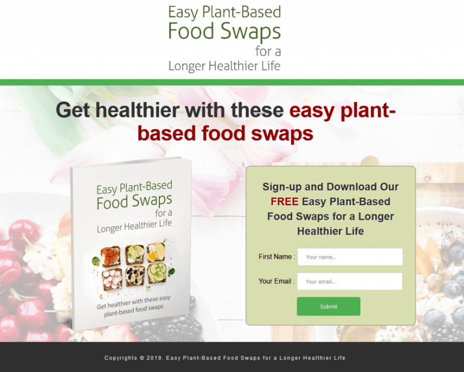 Plant-Based Food Swaps for a Longer Healthier Life PLR Report