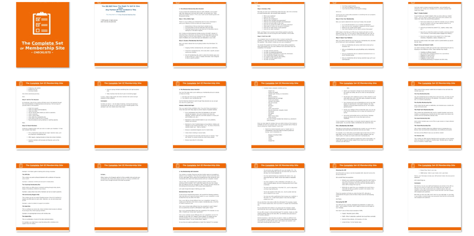 Membertivity 20 Premium Membership Sites PLR Checklists