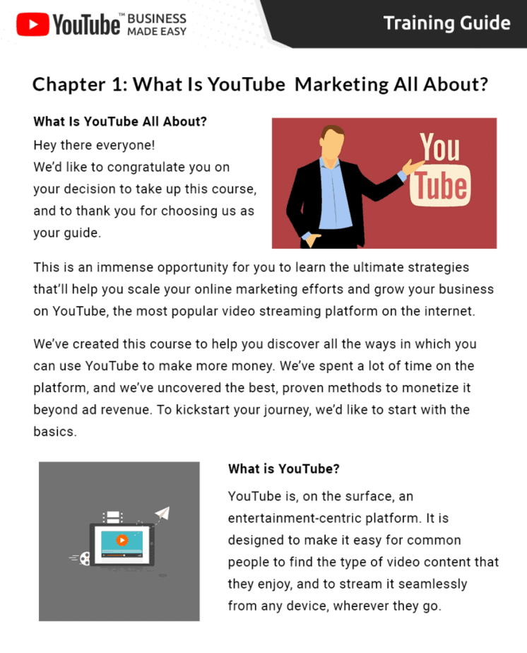 YouTube Business Made Easy Ebook and Video Training Personal Use