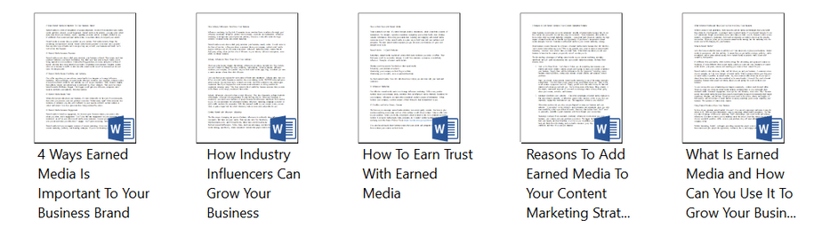 Top Quality Earned Media Articles