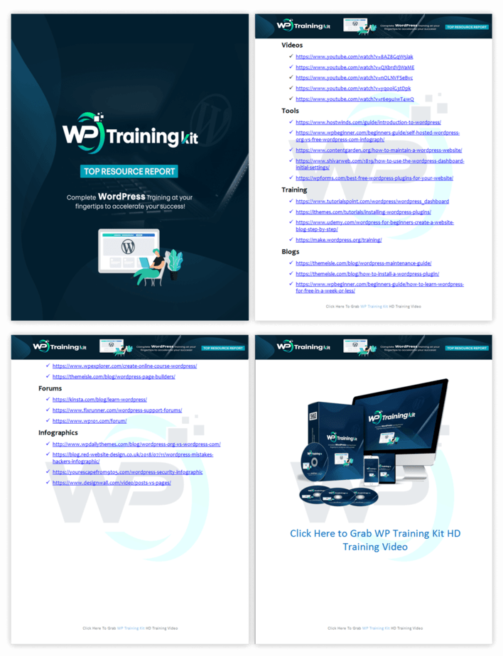 WP Training Kit Top Resource Report