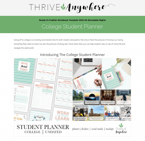 College Student PLR Planner