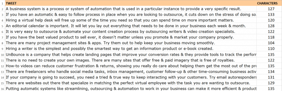 Biz Systems PLR Tweets