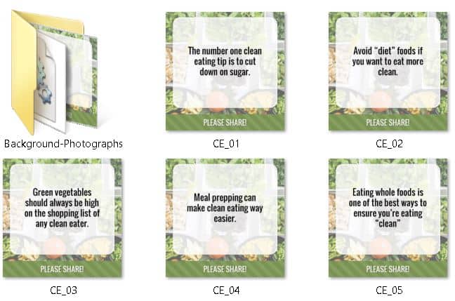 Clean Eating Premium PLR Social Graphics Clean Eating Premium PLR Social Graphics