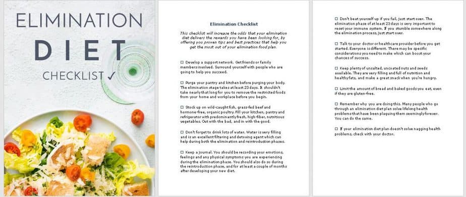 Elimination Diet Premium PLR Checklist Sneak Preview Elimination Diet Premium PLR Checklist Sneak Preview