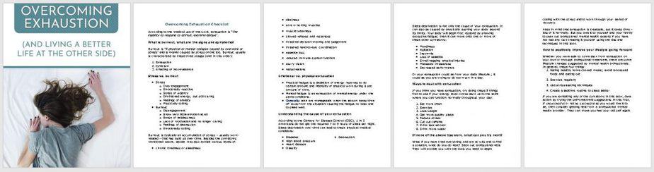 Exhaustion Premium PLR Checklist Sneak Preview