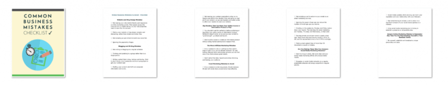 Marketing Mistakes PLR Checklist Inside Look