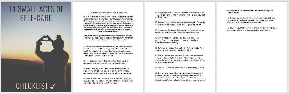 Self Care PLR Checklist Images Self Care PLR Checklist Images