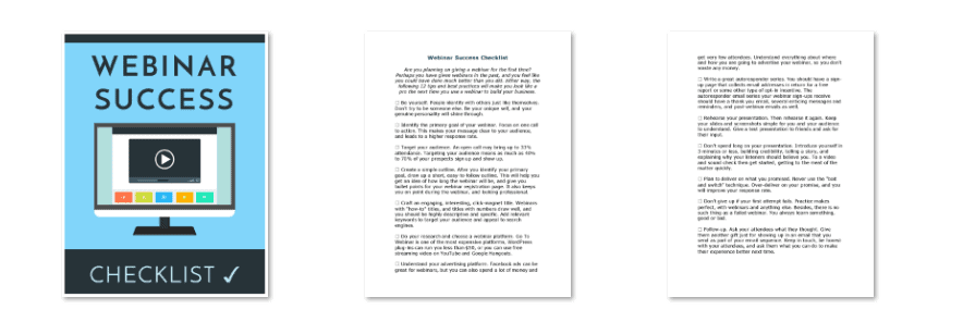 Webinar PLR Checklist Inside Look