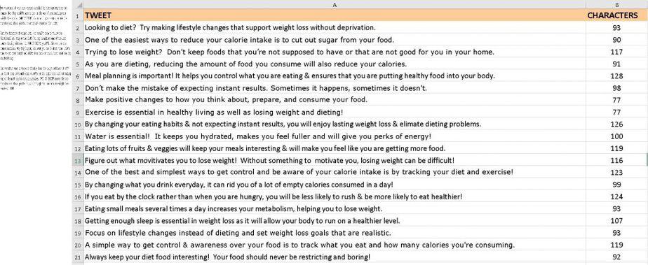 Diet and Weight Loss Mistakes PLR Social Media Tweets