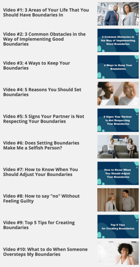 Healthy Boundaries Videos