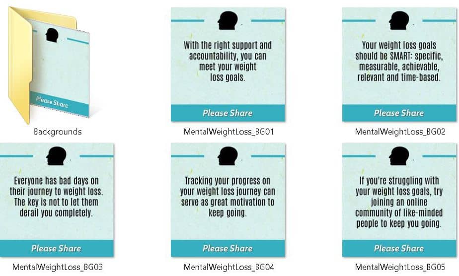 Mental Side of Weight Loss Premium PLR Social Media Tips