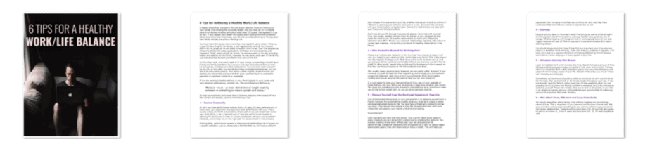 Work Life Balance PLR Report Inside Look Work Life Balance PLR Report Inside Look