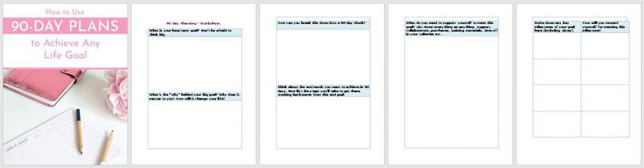 90 Day Planning Premium PLR Worksheet