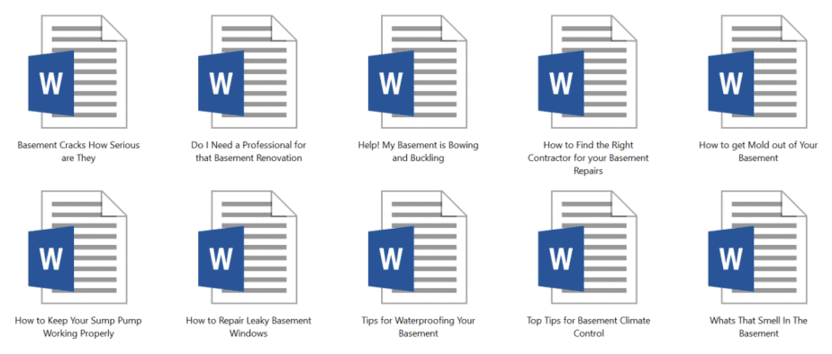 Basements PLR Articles Sample Doc