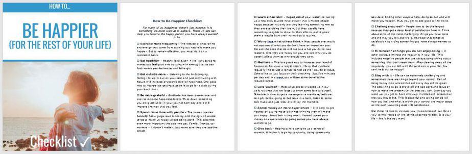 Be Happy Premium PLR Checklist Sneak Preview Be Happy Premium PLR Checklist Sneak Preview