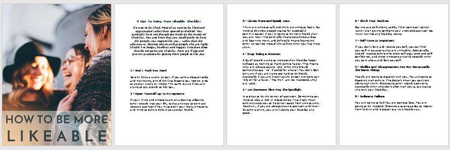 Be More Likeable Premium PLR Checklist Sneak Preview Be More Likeable Premium PLR Checklist Sneak Preview
