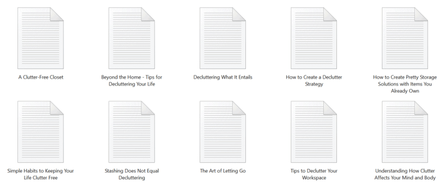 Clutter Free PLR Articles Sample text