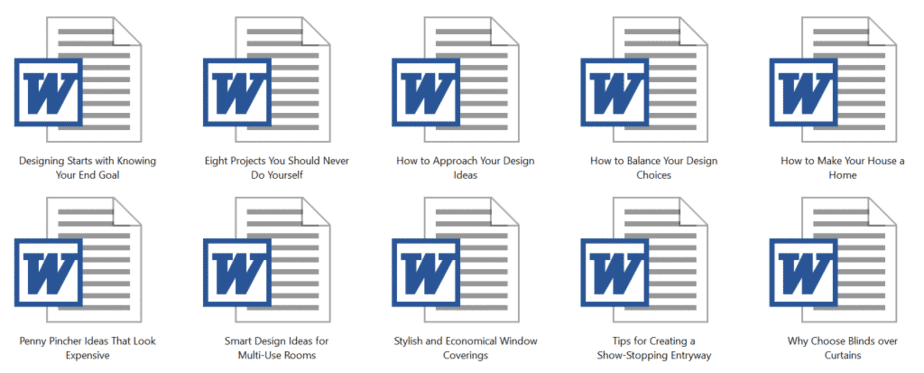 Design Decorating PLR Articles Sample Doc