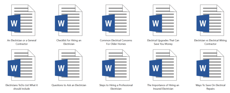 Electrical Contractors PLR Articles Sample Doc