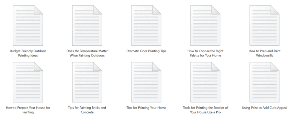 Exterior Painting PLR Articles Sample text