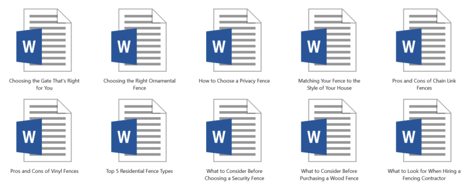 Fencing PLR Articles Sample Doc