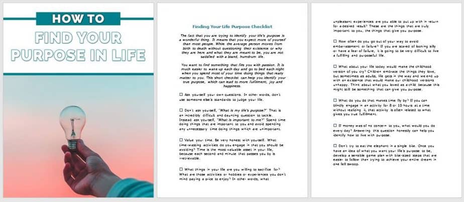 Find Your Purpose Premium PLR Checklist Sneak Preview Find Your Purpose Premium PLR Checklist Sneak Preview