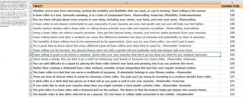 Foam Rolling Premium PLR Social Media Tweets