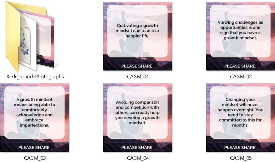 Growth Mindset Premium PLR Social Media Graphics