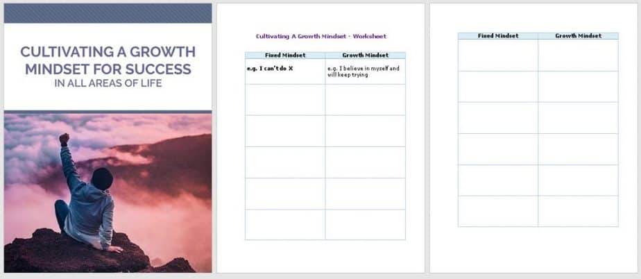 Growth Mindset Premium PLR Worksheet
