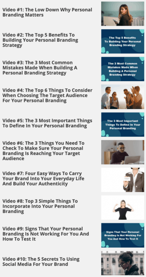 Personal Branding Blueprint Videos