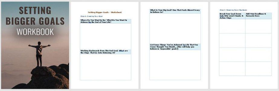 Set Bigger Goals Premium PLR Workbook Sneak Preview