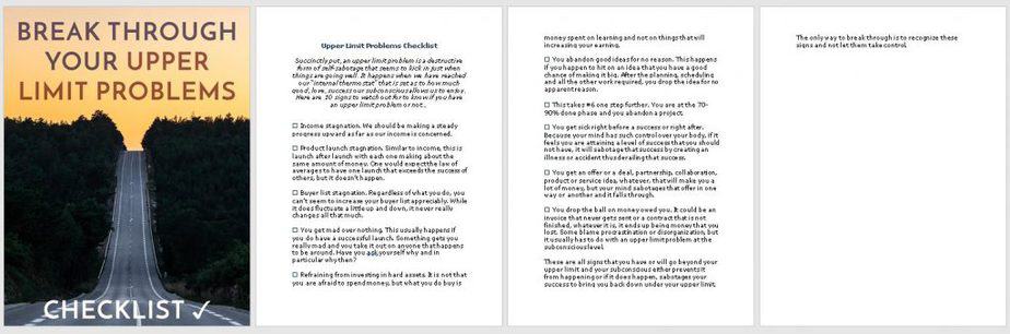 Upper Limit Problem Premium PLR Checklist Sneak Preview