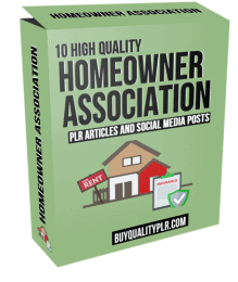 10 High Quality Homeowner Association PLR Articles and Social Media Posts