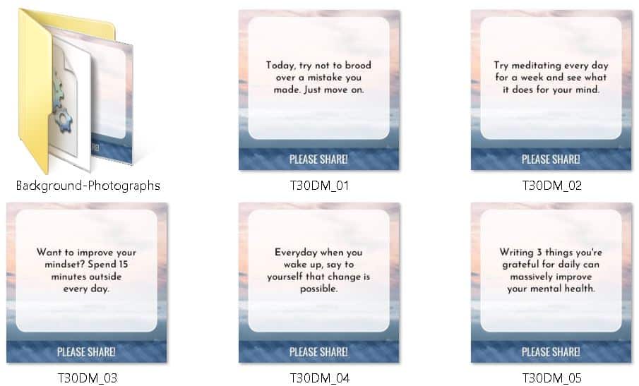 30 Day Mindset Overhaul Premium PLR Social Media Graphics 30 Day Mindset Overhaul Premium PLR Social Media Graphics