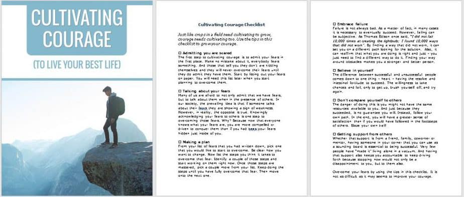 Cultivating Courage Premium PLR Checklist Sneak Preview