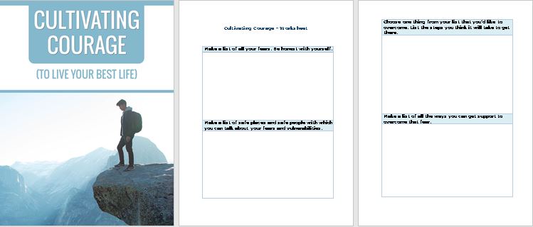 Cultivating Courage Premium PLR Worksheet