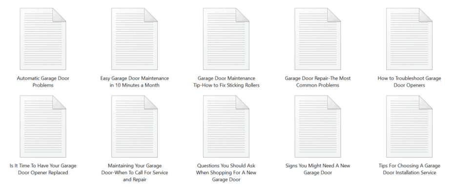 Garage Doors PLR Articles Sample text