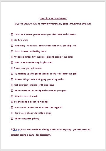 Get Motivated Premium PLR Checklist Sneak Preview Get Motivated Premium PLR Checklist Sneak Preview