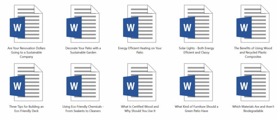 Green Decking PLR Articles Sample doc