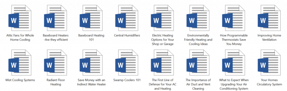 Heating and Cooling PLR Articles Sample doc Heating and Cooling PLR Articles Sample doc