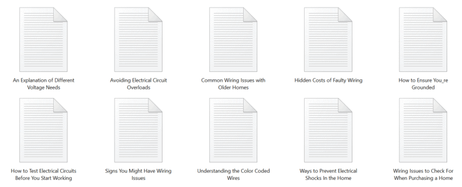 Home Electricity Wiring PLR Articles Sample text Home Electricity Wiring PLR Articles Sample text