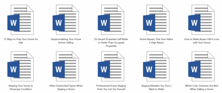 Homestaging PLR Articles Sample doc