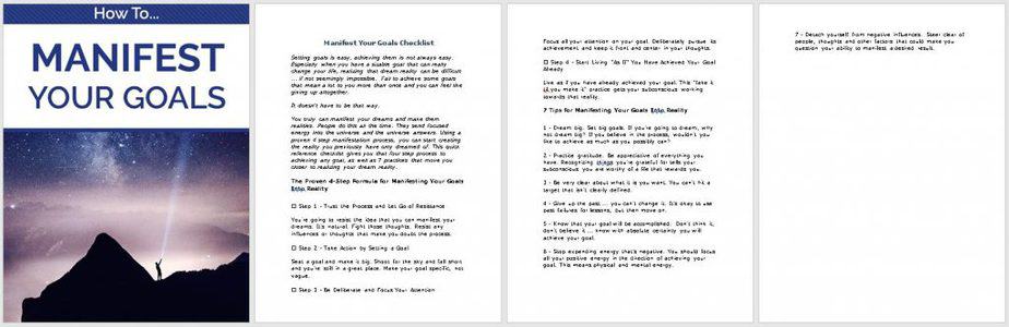 Manifest Your Goals Premium PLR Checklist Sneak Preview Manifest Your Goals Premium PLR Checklist Sneak Preview