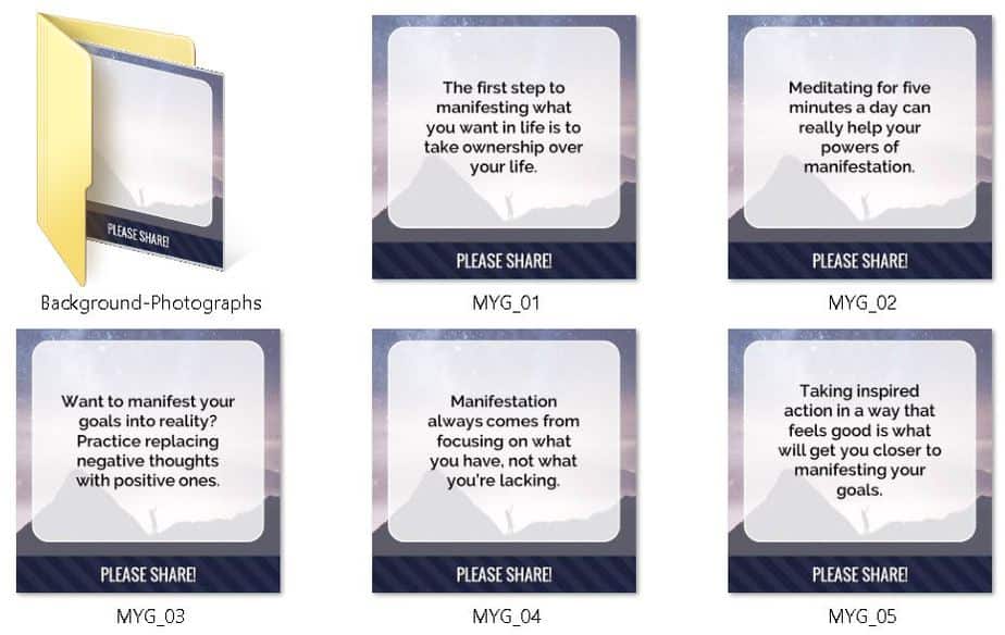 Manifest Your Goals Premium PLR Social Media Graphics Manifest Your Goals Premium PLR Social Media Graphics