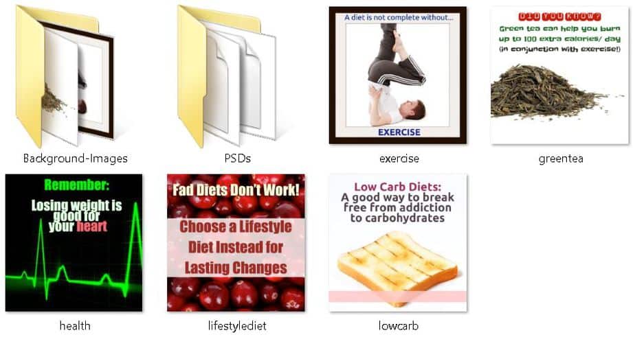 No More Fad Diets Premium PLR Social Media Images