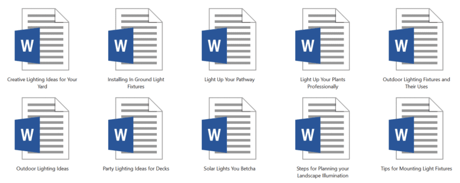 Outdoor Lighting PLR Articles Sample doc