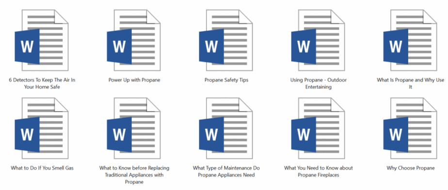 Propane PLR Articles Sample doc Propane PLR Articles Sample doc